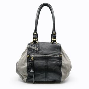 DIESEL D-Vina Grey Solarized Denim Slouchy Distressed Hobo Bag